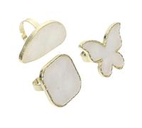 Beaupretty Palette de Manucure Anneau Lot de 3 Pièces Abs Compact Multifonction pour Nail Art Professionnelle Voyage avec Formes Carrée, Demi-lune et Adaptée Vernis Gels et Pigments