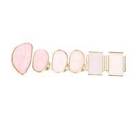 Beaupretty Palettes de Mélange de Vernis à Ongles en Résine 6 Pièces Miniatures Blanc et Coloré Multi-formes pour Nail Art Professionnel et Personnel Usage Manucure Bague Anneau Ajustable