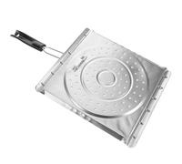 Beaupretty Panier à Griller en Acier Inoxydable Argenté avec Poignée en Plastique, Surface Non Revêtue Distribution Uniforme Chaleur, pour Camping Cuisine