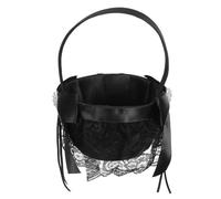 Beaupretty Panier de Fille Honneur Noir Élégant avec Poignée Panier Mariage Bouquetière Au Design Ergonomique pour Cérémonie Romantique et Décorations Raffinées