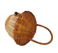 Beaupretty Panier Portable en Rotin Tressé Forme Gland 25X16/26 CM Petit Panier Rustique Anse pour Rangement Snacks Accessoires Photo et Décoration Garçon et Filles