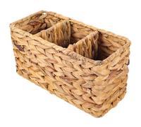 Beaupretty Panier Tissé la Main Compartiments pour Rangement Portable, Panier du Réservoir de Toilette Marron pour Organiser Petits Objets en Salle de Bain
