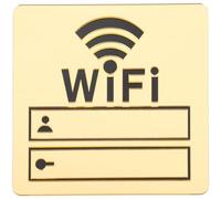 Beaupretty Panneau Wifi Miroir Autocollant Plastique Doré Signal Mot de Passe pour Bureau Restaurant Chambre et Boutique Décoration Murale Élégante et Facile à Poser