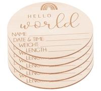 Beaupretty Panneaux D'annonce De Naissance En Bois Bébé, Panneau De Bienvenue Coloré Arc-en-ciel, Ensemble 5 Pièces, Accessoire Photo -né Pour Chambre D'garçon Et Filles Et Hôpital