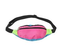 Beaupretty Paquet Banane Rétro Léger en Polyester avec 2 Compartiments et Ceinture Réglable, pour Jogging et Festivals, Accessoire de Costume de Fête Color Block