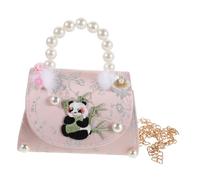 Beaupretty Paquet Bandoulière Panda Filles Garçon et Filles Style Chinois avec Perles et Anses pour Voyages et Anniversaires