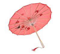 Beaupretty Parapluie Chinois Décoratif Rouge 55 Cm en Tissu et Bois, Parasol Asiatique pour Mariage, Séance Photo et Costume Traditionnel, Ombrelle Légère et Artisanale pour Spectacle