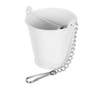 Beaupretty Parrot Feeding Cup with Bell Small Metal Hanging Feeder Dish for Budgies Parakeets and Cockatiels Compact Cage Food Holder Combining Feeding and Entertainment