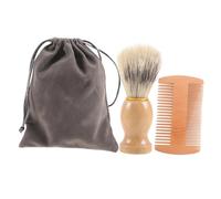 Beaupretty Peigne à Barbe Bois Pour Hommes Peigne De Poche Sculptant Blaireau Portable Avec Sac De Rangement Outil De Mise Forme De Barbe