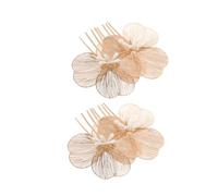 Beaupretty Peigne À Cheveux En Forme De Pétale Accessoire De Coiffure Pour Mariée Fait À La Main En Forme De Fleur Dorée