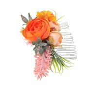 Beaupretty Peigne à Cheveux Fait Main pour Mariage Orange, Léger et Design Adaptable, Accessoire Chic pour Mariée et Séances Photo Créatives