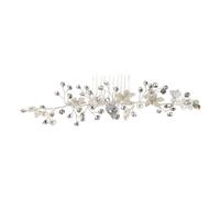 Beaupretty Peigne Cheveux Mariée Argenté avec Perles et Accessoire Floral Élégant pour Coiffure Nuptiale Épingle Latérale et Demoiselles