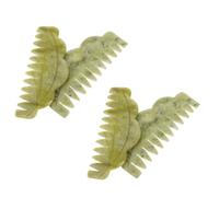 Beaupretty Peigne de Massage en Jade Vert Outil Manuel Gua Sha pour Cuir Chevelu Brosse Capillaire Apaisante Anti-Statique Format Voyage pour Soin et Relaxation des Cheveux