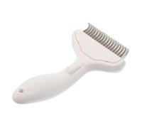Beaupretty Peigne Démêlant Acier Inoxydable pour Chats et Petits Chiens Brosse de Toilettage Ergonomique avec Bouton de Libération Élimine Poils Morts et Sous-poil Outil Polyvalent pour