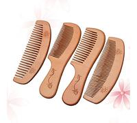 Beaupretty Peigne En Bois De Pêcher Anti-statique 4 Pièces Pour Homme Et Femme Voyages Et L'utilisation Quotidienne