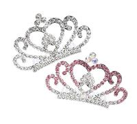 Beaupretty Peignes Diadème à Strass pour Filles 2 Pièces Petite Taille Accessoire Cheveux Princesse Anniversaire École Fête