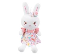 Beaupretty Peluche Lapin de Pâques avec Jupe Fleurie Rose Poupée Décorative Douce et Cadeau pour Garçon Fille Lapin pour Fête et Décoration Maison Bureau