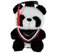 Beaupretty Peluche Panda Docteur Diplômé Rouge Grand Format Écharpe Triangulaire, en Peluche Doux et Confortable, Présent de Remise de Diplôme pour Décoration et Offrir aux Étudiants