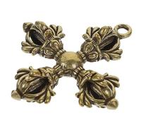 Beaupretty Pendentif Vajra en Laiton Tibétain de Croix, Ornement Porte-clés Vajra Artisanal 1 Pièce, Accessoire Bouddhiste Décoratif pour Porte-clés, Présent Spirituel et Protection