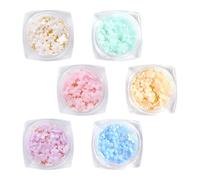 Beaupretty Perles de Manucure de Fleurs Changeantes 6 Boîtes Multicolores Décorations pour Ongles DIY Accessoires Nail Art pour Fêtes et Carnaval