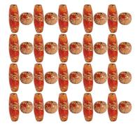 Beaupretty Perles en Bois Mixtes Rondes et Ovales 100 Pièces, Perles D'espacement Imprimées Multicolores pour Fabrication de Bijoux, Bracelets, Colliers et Couleur Aléatoire Style Aléatoire