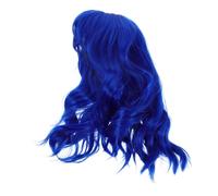 Beaupretty Perruque Courte Bouclée Ondulée Effet Naturel Bleu Wig Synthétique Réaliste pour Cosplay et Fête Halloween Coiffure Bob Facile à Coiffer Accessoire Cheveux pour Événements Festifs