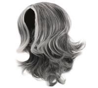 Beaupretty Perruque Courte Grise Pour Femmes Blanches Cheveux Bouclés Perruque Costume Dame