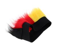 Beaupretty Perruque Supporter Foot Allemande Bleu Blanc Rouge Cheveux Synthétiques Respirants Accessoire pour Événements et Cosplay