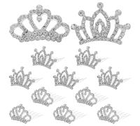 Beaupretty Pièces Petit Diadème Avec Peigne À Cheveux Cristal Filles Couronne Peignes À Cheveux Strass Princesse Couronne Peigne À Cheveux Fournitures De Fête D'anniversaire