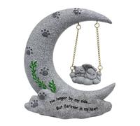 Beaupretty Pierre Commémorative en Résine pour Chat, Statue au Chat de Lune, Pierre Tombale pour Animaux de Compagnie, Souvenir et Condoléances, Jardin et Intérieur