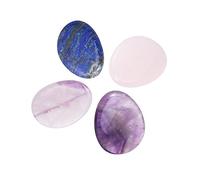 Beaupretty Pierre D'inquiétude Pouce En Lot De 4 Quartz Rose Et Lapis-lazuli Pour Soulager L'anxiété Stress Cristaux De Relaxation Et L'éveil Spirituel