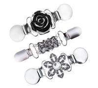 Beaupretty Pinces à Châle et Clips Cardigan en Alliage Métal 3 Pcs, Boucle Polyvalente pour Foulard et Pulls, Accessoires Femme, Usage Hiver et Tenues Élégantes, Finition Éclatante