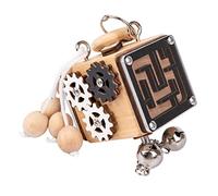 Beaupretty Planche Bois Éducative pour Garçon Fille Sensoriel Montessori Cube Activités Bois pour Développement Moteur et Cognitif des Tout Petits