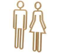 Beaupretty Plaque Signalétique Wc Imitation Métal Doré Abs Panneau Identification Toilette Unisexe Installation Facile pour Salle de Bain et Toilettes Publiques