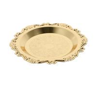 Beaupretty Plateau à Bougie Rond en Fer Forgé Doré, Assiette Décorative Vintage pour Bougies Pilier, Support Bougies Élégant pour Décoration Intérieure et Occasions Festives, Style Rétro