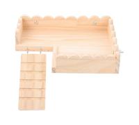 Beaupretty Plateforme en Bois pour Cobayes Échelle, Grosse Taille, Interactif pour Petits Animaux de Compagnie, Accessoire Stable pour Cage Hamster, Perchoir et Aire de Jeu pour Rongeurs