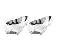 Beaupretty Plats à Huîtres Résistance Haute Température en Acier Inoxydable Argenté Lot de 2 Adaptés pour Charbon et Vapeur Four