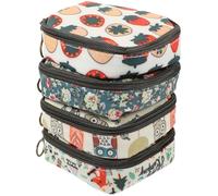 Beaupretty Pochette Menstruelle Compacte en Coton Enduit, Paquet à Fermeture Éclair Multifonction 4pcs pour Serviettes Hygiéniques et Rouges à Lèvres, Bureau et Usage Intérieur