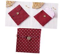 Beaupretty Pochette Menstruelle pour Femmes en Lin à Pois Organisateur De Serviettes Hygiéniques Étui Secret pour Menstruations Vin