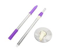 Beaupretty Poignée de Balai Rotative Renforcée Acier Inoxydable pour Nettoyage Maison et Bureau Manche Épais avec Disque Plastique Accessoire de Remplacement Mauve