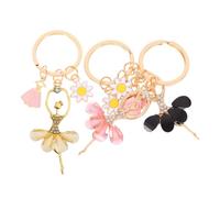 Beaupretty Porte-clés Danseuse Décoratif Pour Femmes, Lot De 3 Pièces Rose Noir Beige, Breloque Pendentif Paquet à Dos Fête, Accessoire Présent Anniversaire Et Usage Quotidien