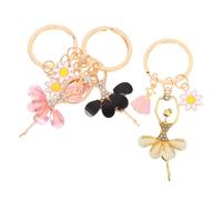 Beaupretty Porte-clés Danseuse Élégante Pour Femmes 3 Pièces En Métal Bling-bling Présent De Saint-valentin Accessoires De Mode Pour Paquet à Main Et Clés De Voiture Décoration De Fête