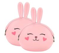 Beaupretty Porte- en Silicone Lapin 2Pcs Style Décontracté Motif Dessin Animé Paquet à Main Portable pour Garçon et Petites Compact et