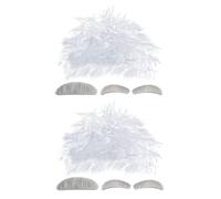 Beaupretty Postiche de Scientifique Blanche Style Cheveux Fous Moustache et Sourcils Assortis, Accessoire Costume Professeur Fou pour Cosplay, Déguisement Halloween et Soirées à Thème, Lot 2