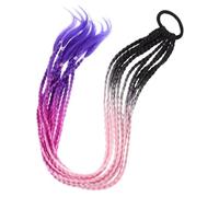 Beaupretty Postiche Tressé Coloré Extension de Queue de Cheval avec Élastique Brins de Tresses Colorées pour Cosplay et Fêtes