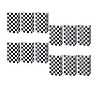 Beaupretty Présents en Papier Élégants 12 Paquet et Faciles à Tenir Debout à Motif Carreaux Noir et Blanc Thème Course, 12 Pièces Multifonctionnels pour Fête D'anniversaire