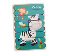 Beaupretty Puzzle Bois Éducatif pour Garçon Fille Jeu Apprentissage avec Motifs et Girafe Stimule la Coordination Main Œil Reconnaissance des Formes Cadeau pour Filles et Garçons