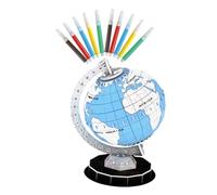 Beaupretty Puzzle Globe Montessori pour Tout Petits Éducatif DIY à Assembler et Peindre Modèle Sécurisé sans Bords Tranchants Décoration de Bureau Résistante Aux Chutes