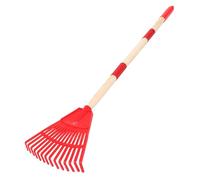 Beaupretty Râteau de Jardin Plastique avec Manche Détachable Râteau Éventail pour Garçon Fille Outil pour Nettoyage de Herbe et Débris Pelouses et Massifs Fleuris Rouge