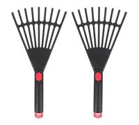 Beaupretty Râteaux à Gazon en Plastique Noir, Lot de 2 Pièces, Structure Robuste et Résistante aux Intempéries, Jardinage Extérieur et L'entretien du Gazon